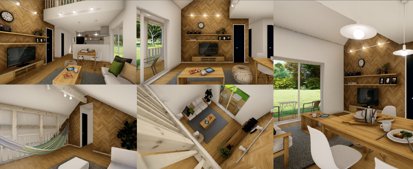 木の家の内装写真